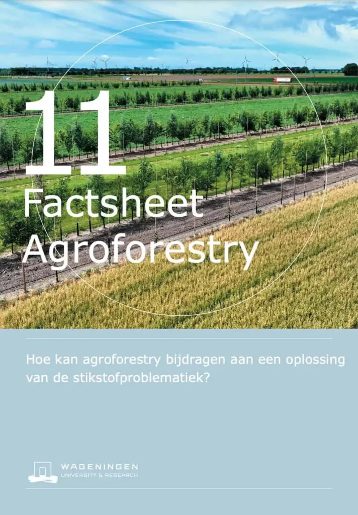 Titelblad factsheet: Hoe Kan Agroforestry Bijdragen Aan Een Oplossing Van De Stikstofproblematiek?