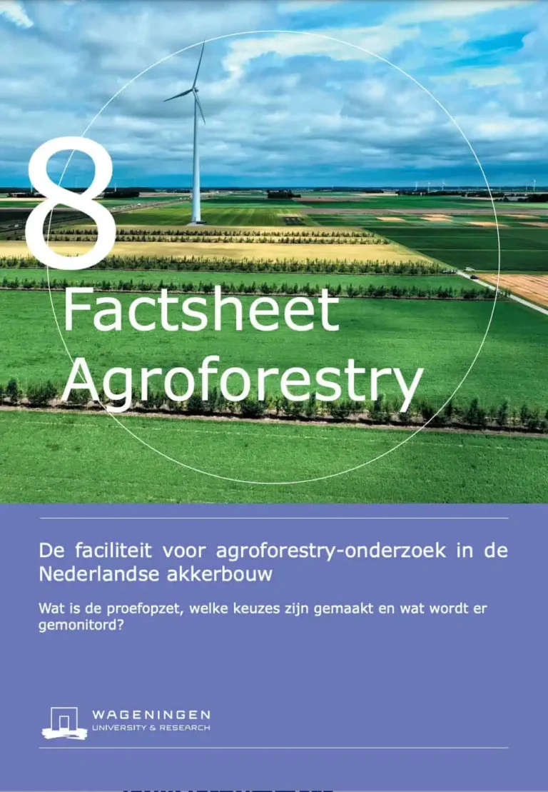 Cover page factsheet De Faciliteit Voor Agroforestry-Onderzoek In De Nederlandse Akkerbouw