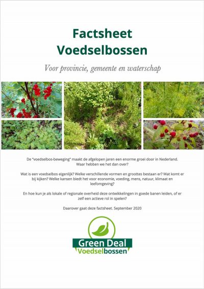 Factsheet voedselbossen - voorzijde