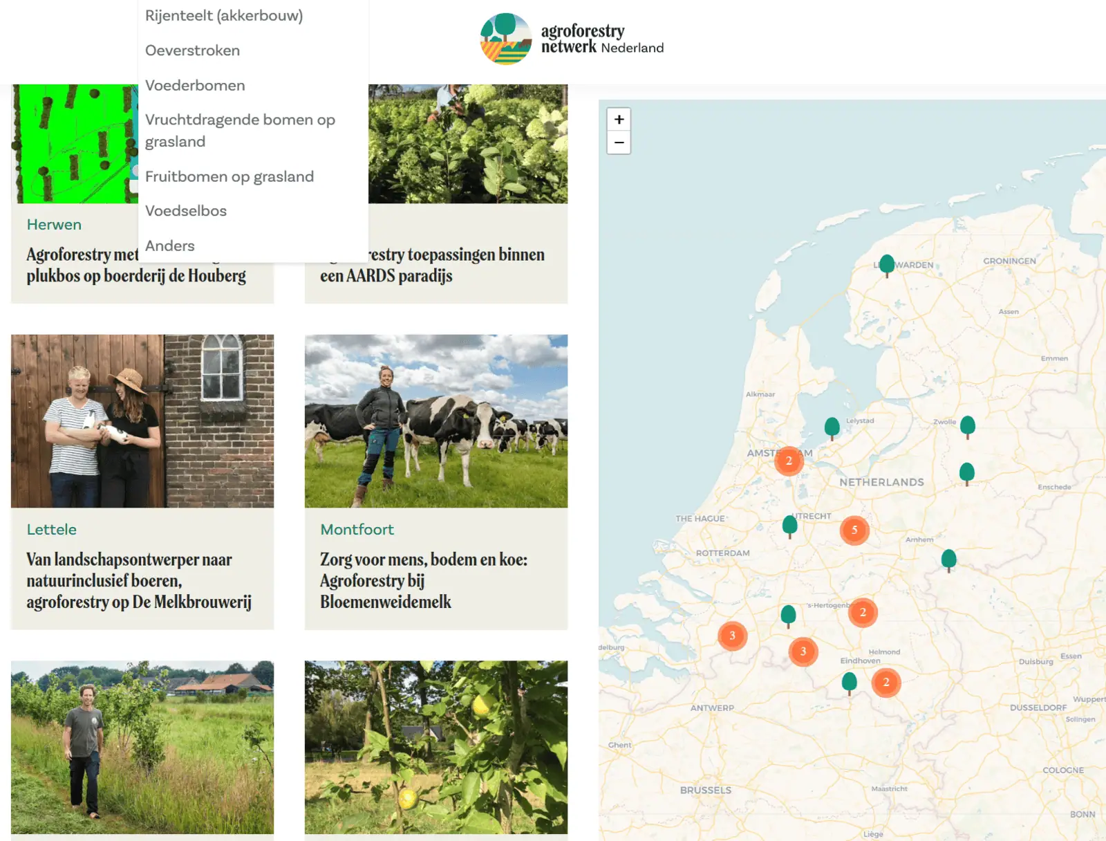 praktijkvoorbeelden database agroforestry netwerk Nederland