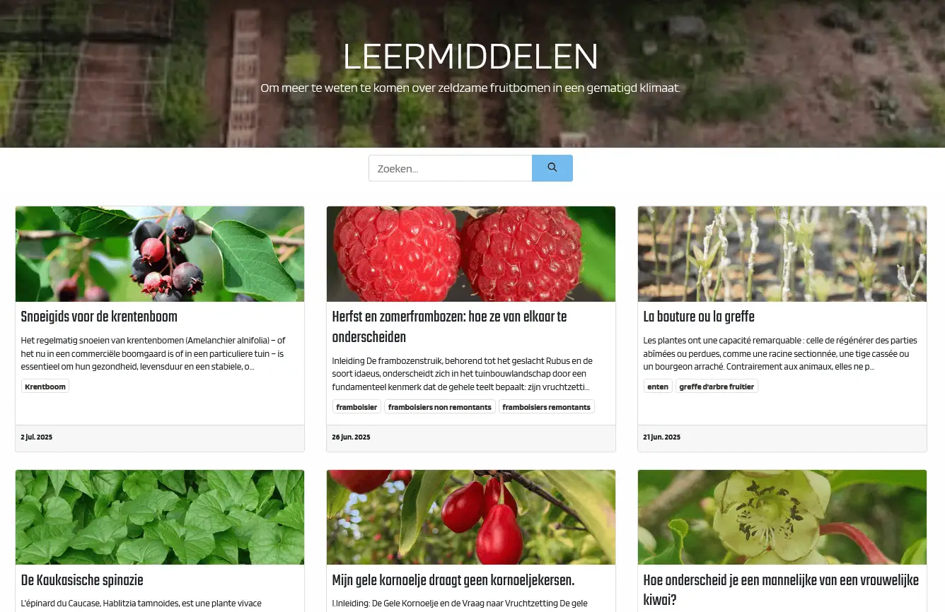 Leermiddelen fruitsoorten Bois le rode bos