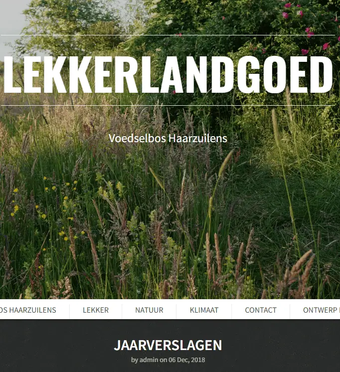 lekker landgoed jaarverslagen voedselbos Haarzuilens